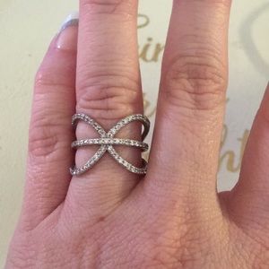 .925 Sterling Silver open design Cz’s sz7